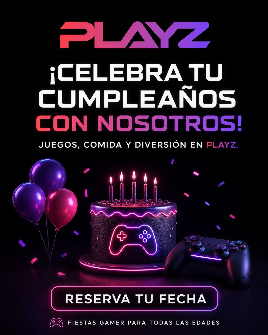 Celebrar cumpleaños en Torrevieja con PS5 y PC gaming en PLAYZ
