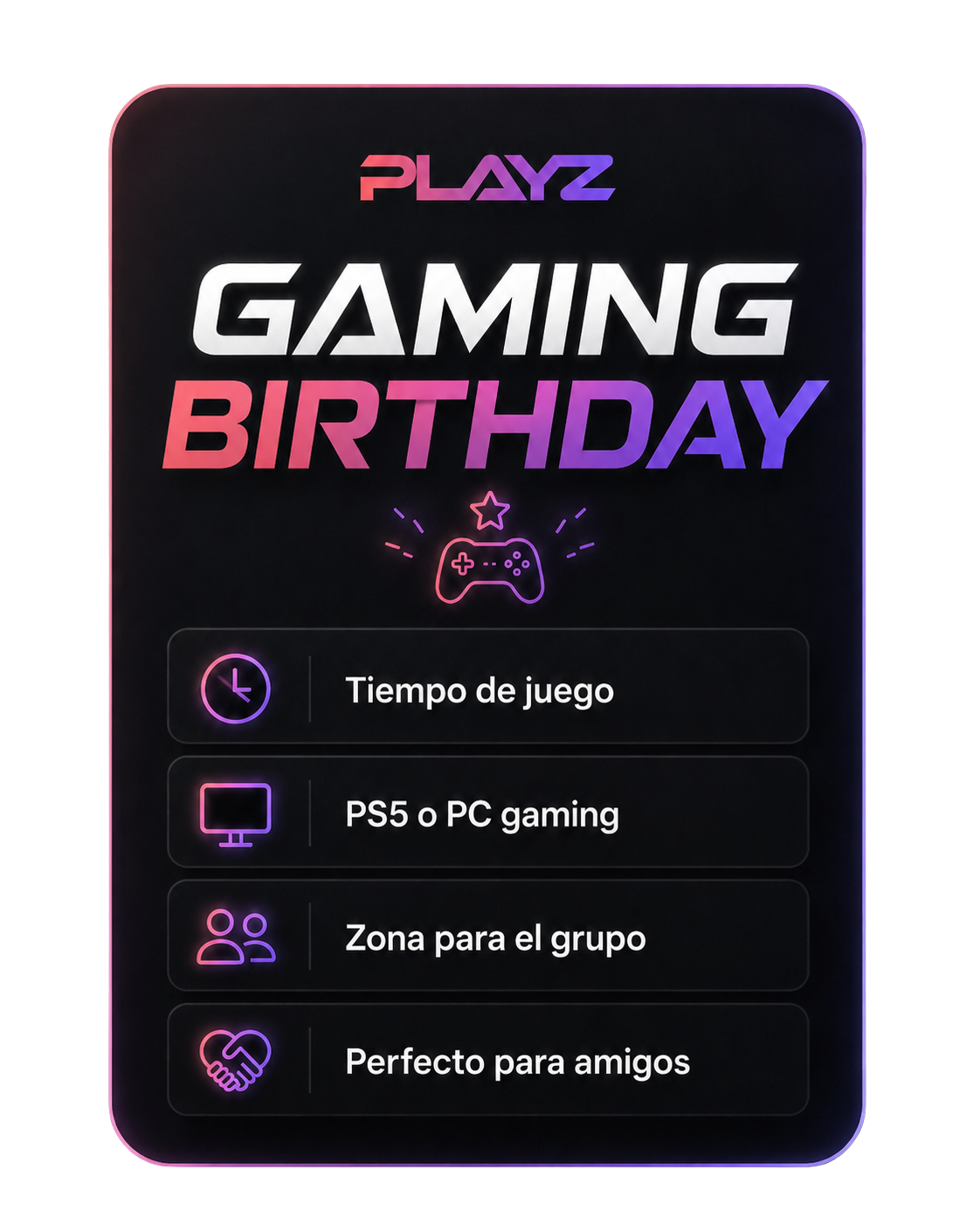 Cumpleaños gaming en Torrevieja con PS5 y PC en PLAYZ