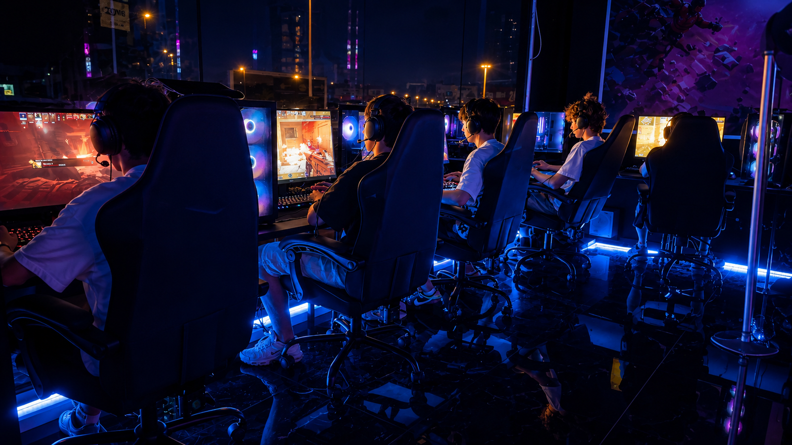 Gaming nocturno con neon LED en PLAYZ Torrevieja
